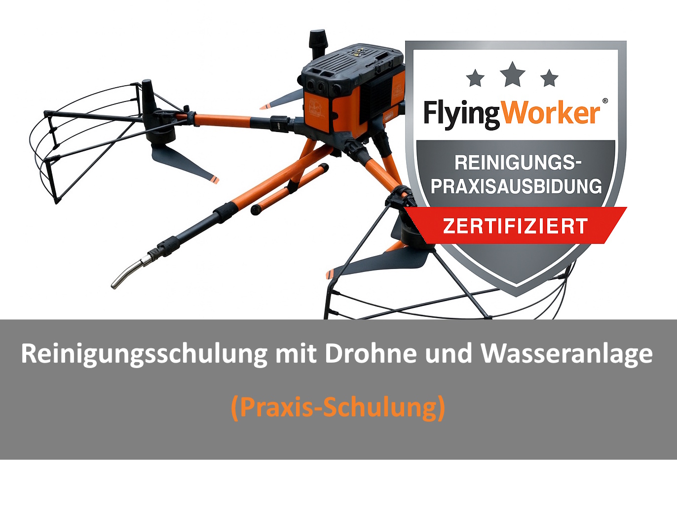 Reinigungsschulung mit Reinigungsdrohne und Wasseranlage